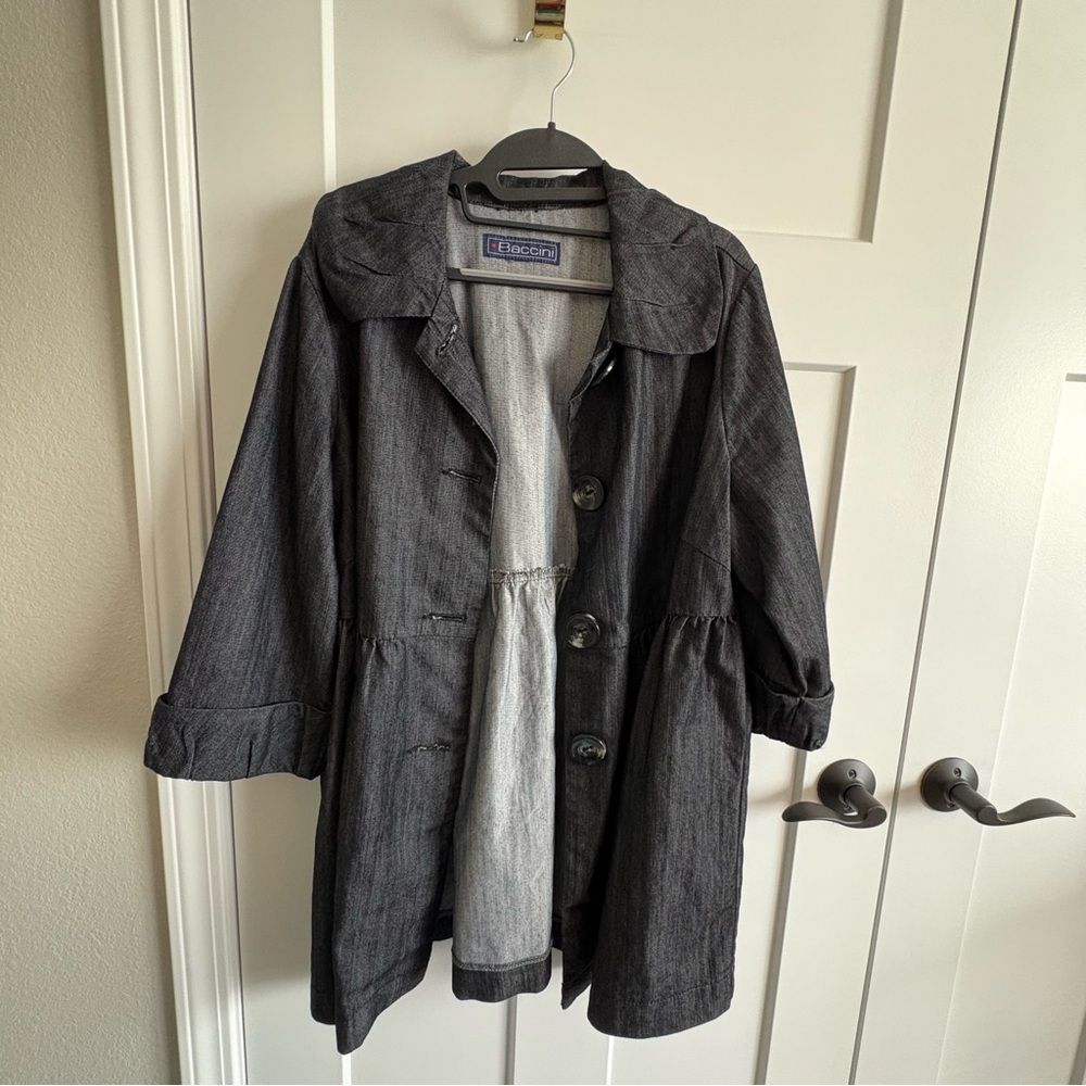 Baccini Plus Size 2X Denim Baby Doll Swing Jacket